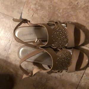 Beautiful nude or bare wedges